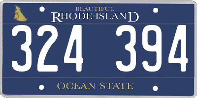 RI license plate 324394