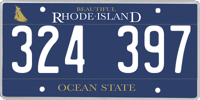 RI license plate 324397