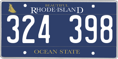 RI license plate 324398