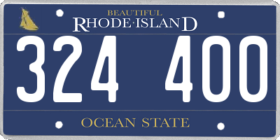 RI license plate 324400