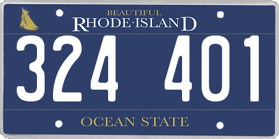 RI license plate 324401