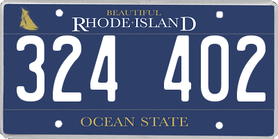 RI license plate 324402