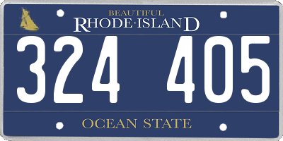 RI license plate 324405