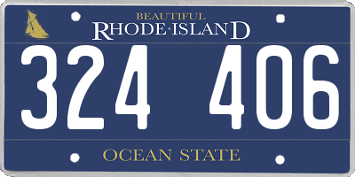 RI license plate 324406
