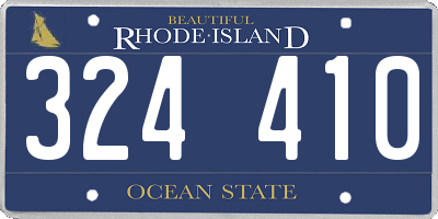 RI license plate 324410