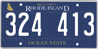RI license plate 324413
