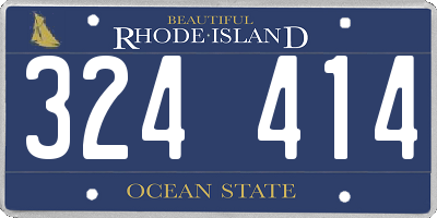 RI license plate 324414