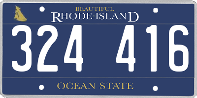 RI license plate 324416