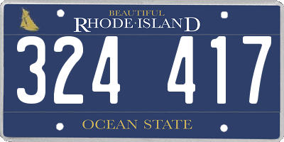 RI license plate 324417