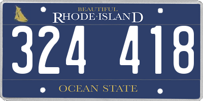RI license plate 324418