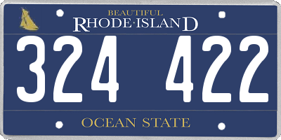 RI license plate 324422