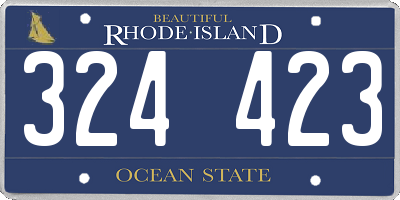 RI license plate 324423