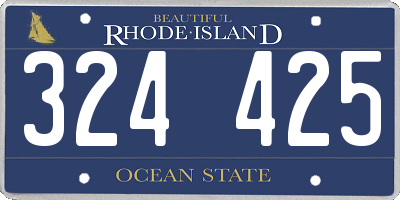 RI license plate 324425