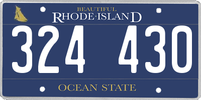 RI license plate 324430