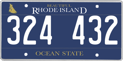 RI license plate 324432