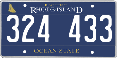 RI license plate 324433