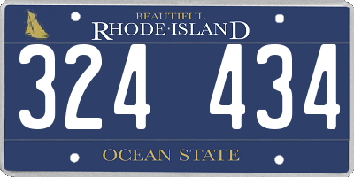RI license plate 324434