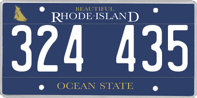 RI license plate 324435