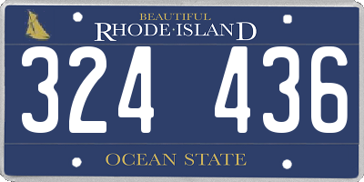 RI license plate 324436