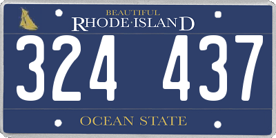 RI license plate 324437