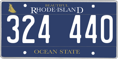 RI license plate 324440