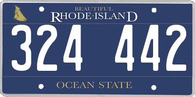 RI license plate 324442