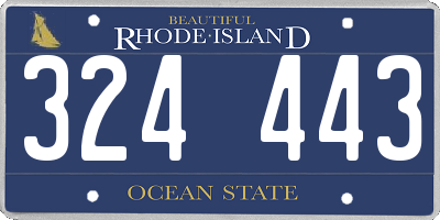 RI license plate 324443