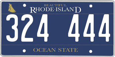 RI license plate 324444