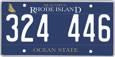 RI license plate 324446
