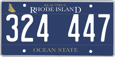 RI license plate 324447