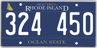 RI license plate 324450