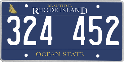 RI license plate 324452