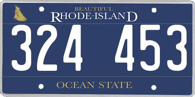 RI license plate 324453