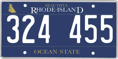 RI license plate 324455