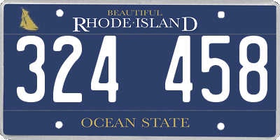 RI license plate 324458