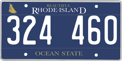 RI license plate 324460