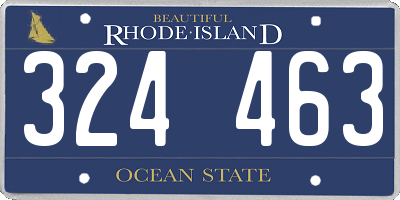 RI license plate 324463