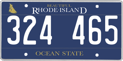 RI license plate 324465