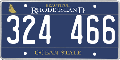 RI license plate 324466