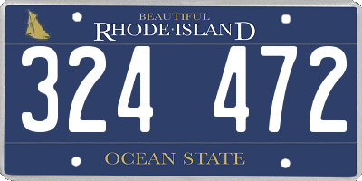 RI license plate 324472