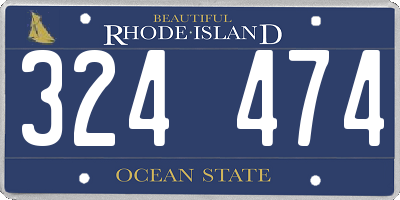 RI license plate 324474