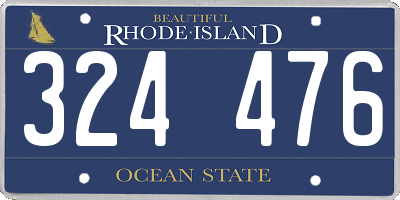 RI license plate 324476