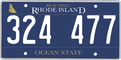 RI license plate 324477