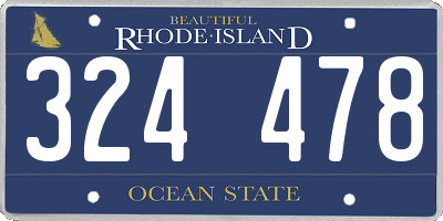 RI license plate 324478