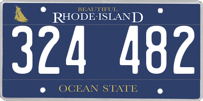 RI license plate 324482