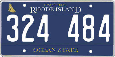 RI license plate 324484
