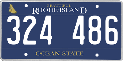 RI license plate 324486