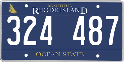 RI license plate 324487