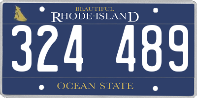 RI license plate 324489
