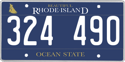 RI license plate 324490